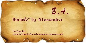 Borbély Alexandra névjegykártya