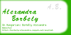 alexandra borbely business card