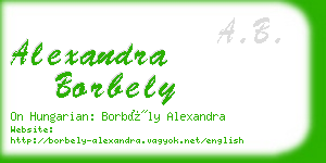 alexandra borbely business card